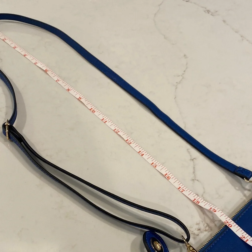 Jen & Co Crossbody Wristlet Convertible Vegan Leather Cobalt Blue 8” x 4.5”